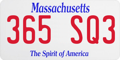 MA license plate 365SQ3