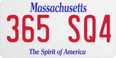 MA license plate 365SQ4