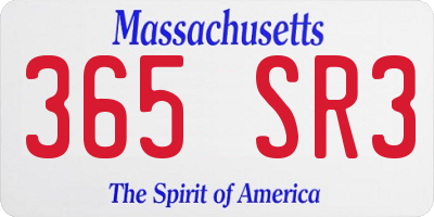 MA license plate 365SR3