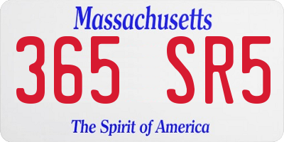 MA license plate 365SR5