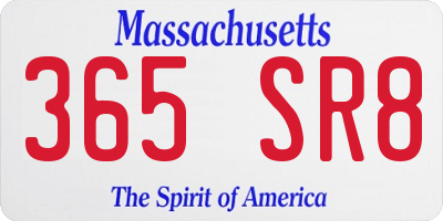 MA license plate 365SR8