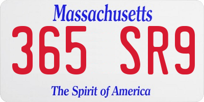 MA license plate 365SR9