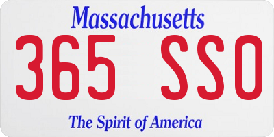 MA license plate 365SS0