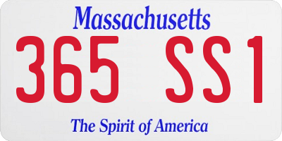 MA license plate 365SS1