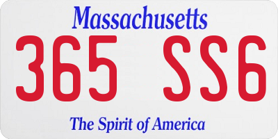 MA license plate 365SS6