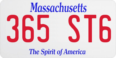 MA license plate 365ST6