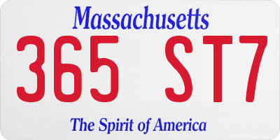MA license plate 365ST7