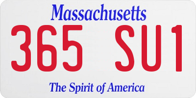 MA license plate 365SU1