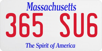 MA license plate 365SU6