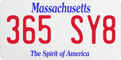 MA license plate 365SY8