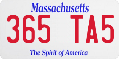 MA license plate 365TA5