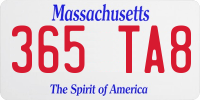 MA license plate 365TA8