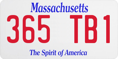 MA license plate 365TB1