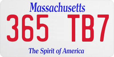 MA license plate 365TB7