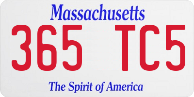 MA license plate 365TC5