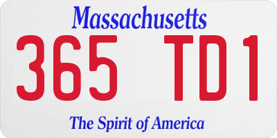 MA license plate 365TD1