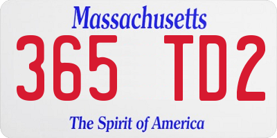 MA license plate 365TD2