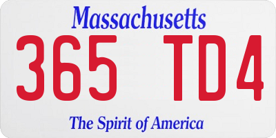 MA license plate 365TD4