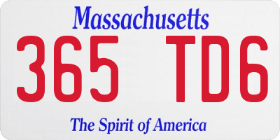 MA license plate 365TD6