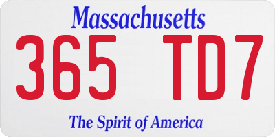 MA license plate 365TD7
