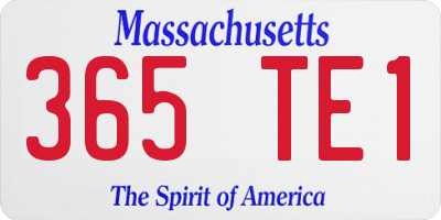 MA license plate 365TE1