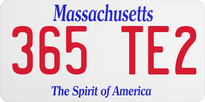 MA license plate 365TE2