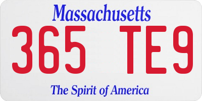 MA license plate 365TE9