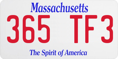 MA license plate 365TF3