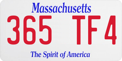 MA license plate 365TF4