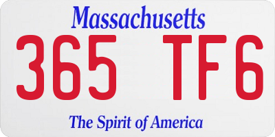 MA license plate 365TF6