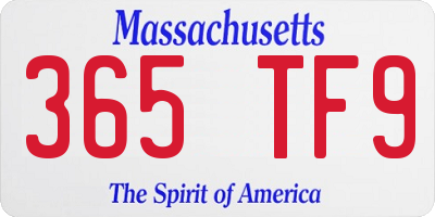 MA license plate 365TF9