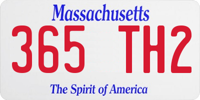 MA license plate 365TH2