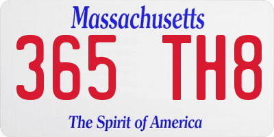 MA license plate 365TH8