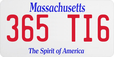 MA license plate 365TI6