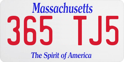 MA license plate 365TJ5