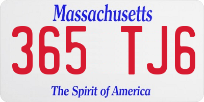 MA license plate 365TJ6