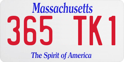 MA license plate 365TK1