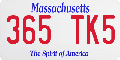 MA license plate 365TK5