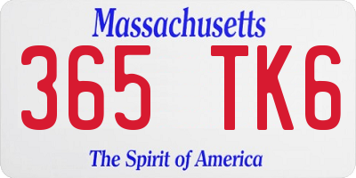 MA license plate 365TK6