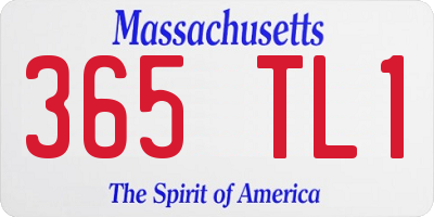 MA license plate 365TL1