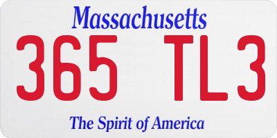 MA license plate 365TL3