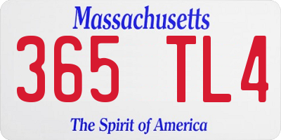 MA license plate 365TL4