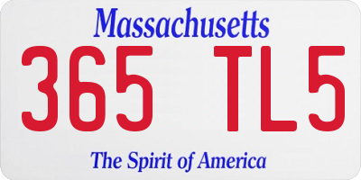 MA license plate 365TL5