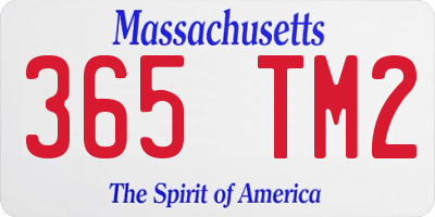 MA license plate 365TM2