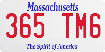 MA license plate 365TM6