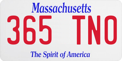 MA license plate 365TN0