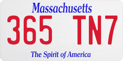 MA license plate 365TN7