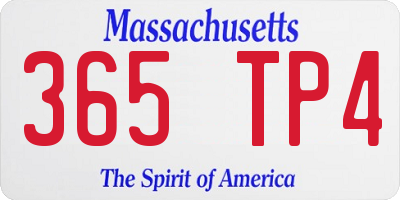 MA license plate 365TP4