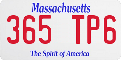 MA license plate 365TP6