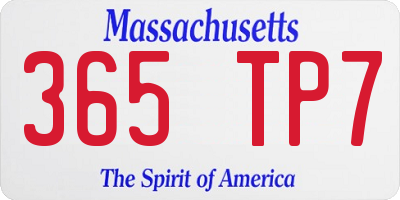 MA license plate 365TP7